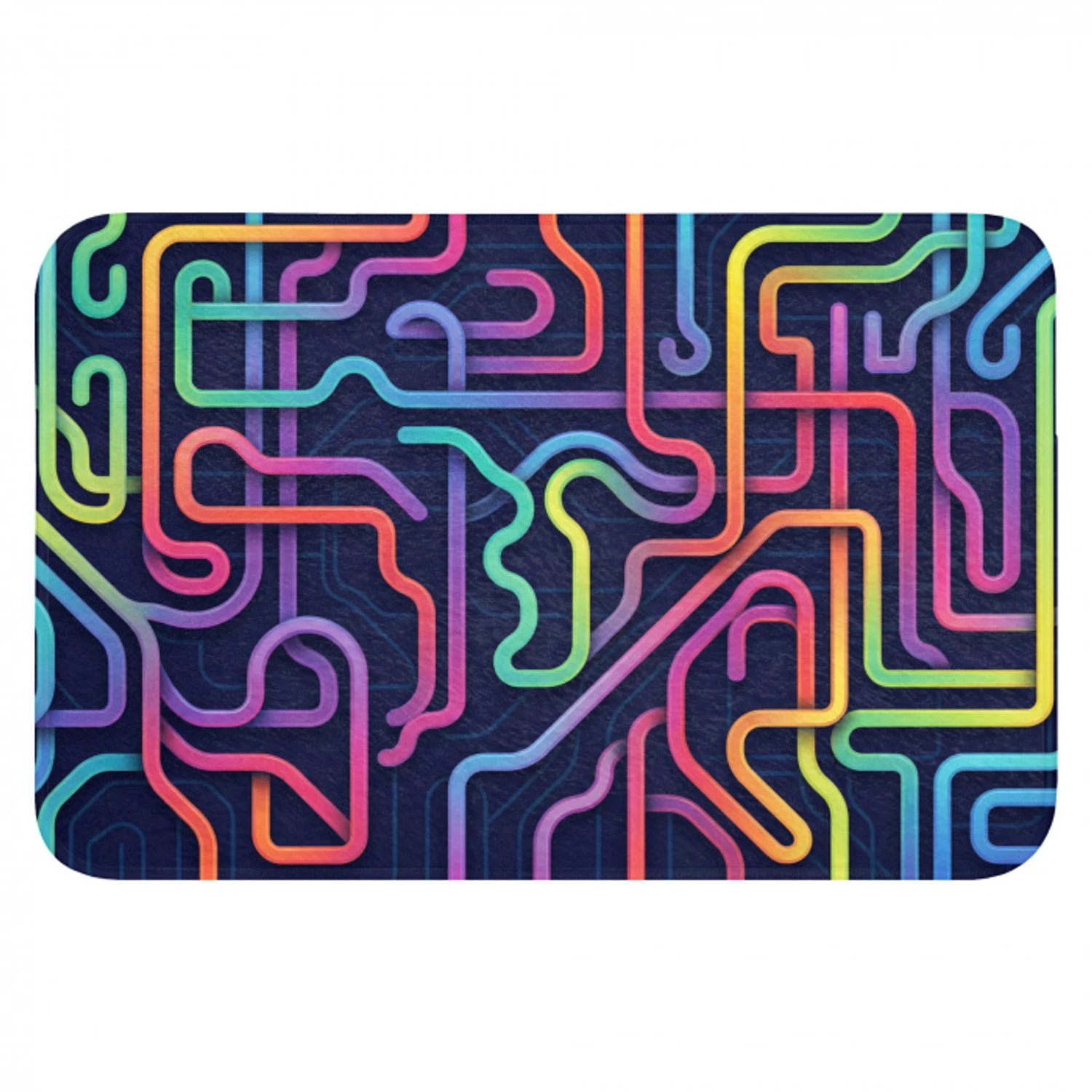 Retro - Abstract - Neon Badmat klein -3d