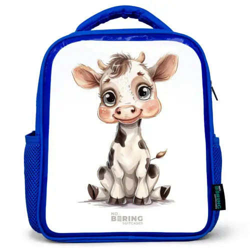 Baby koe Kinderrugzak - Blauw middel -3d