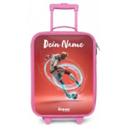 Voetballer - Bal - Lichtcirkel - Rood Kinderkoffer - Roze klein -zz3dotto