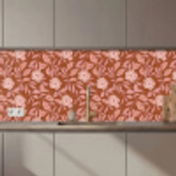 Patroon - Bladeren - Terracotta keuken achterwand 2 middel 871 zz_3dshopping