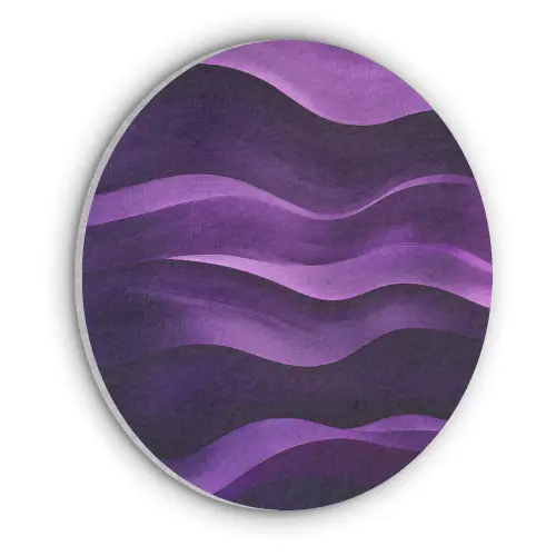 Golven - Abstract - Paars Akoestische PET Vilt - Rond klein -3d