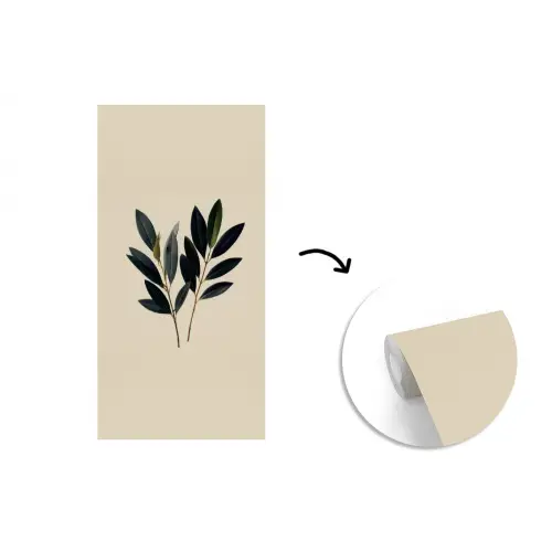 Ovaalvormige bladeren - Diep groen - Symmetrisch fotobehang vinyl groot -3d