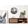 Bos - Hert - Zwart - Wit Wandcirkel aluminium klein -kantoor