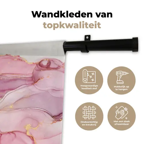 Goud - Marmer - Roze Wandkleed katoen klein -sfeer2