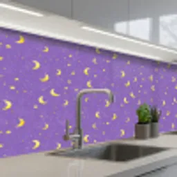 Manen - Sterren - Paars keuken achterwand 2 middel 871 -3d_schuin