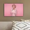 Vrouw - Roze - Parelketting - Krulspelden canvas 2cm klein -sfeer3