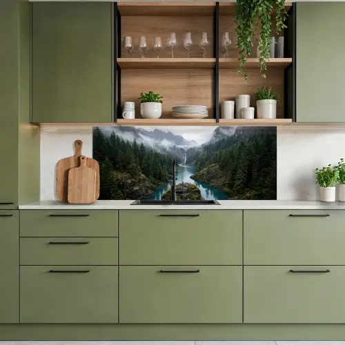 Waterval - Bomen - Bergen keuken achterwand 2 middel -sfeer3