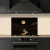 Rivier - Goud - Maan - Vogels keuken achterwand spatscherm klein -sfeer1