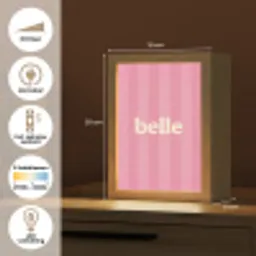 Roze - Gestreept - Belle Light Box met kabel (Tafellamp) klein -USP_NL