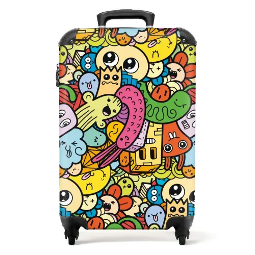 Schattige Beestjes in Stad NBS - Handbagage koffer - Unisex middel -productfoto_recht