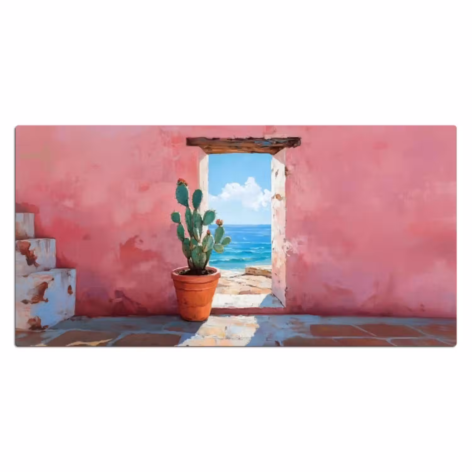 Bureau onderlegger - Zee - Roze - Cactus