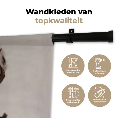 Katoenbol - Minimalistisch - Wit Wandkleed katoen klein -sfeer2