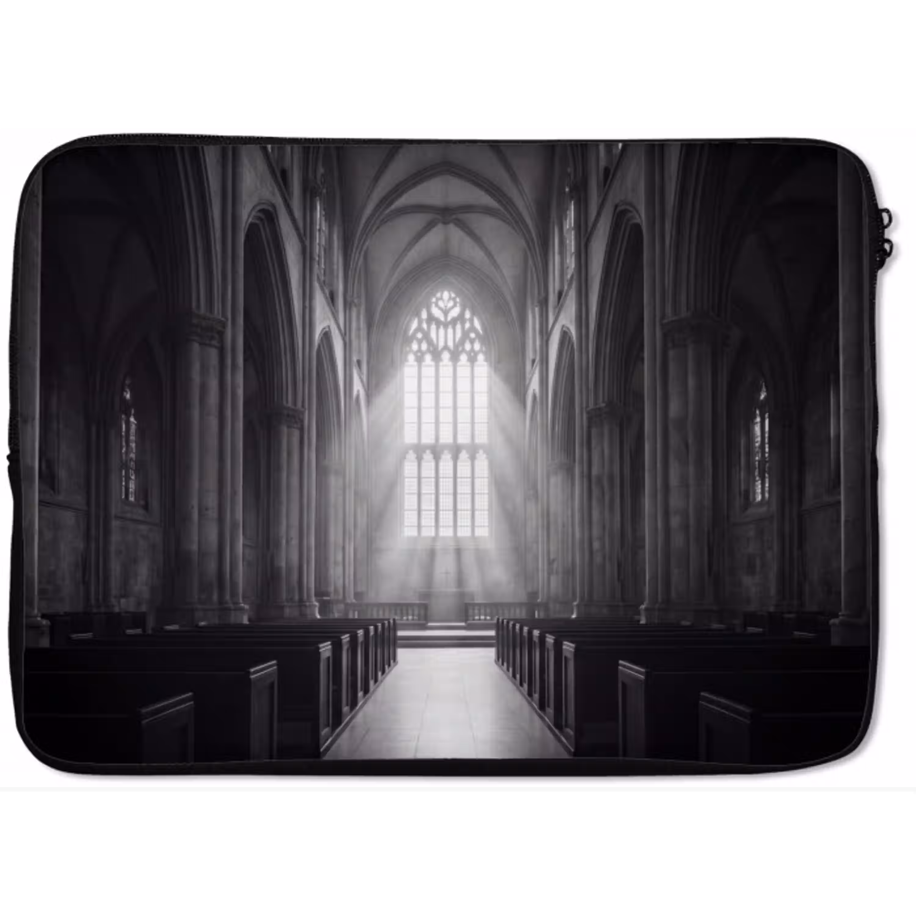 Kerk - Interieur - Lichtstralen - Architectuur - Klassiek laptophoes neopreen klein -zkaufland3dotto