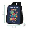 Dinosaurus - Groen - Raket - Sterrenhemel Rugzak - Zwart middel -productfoto_formaten