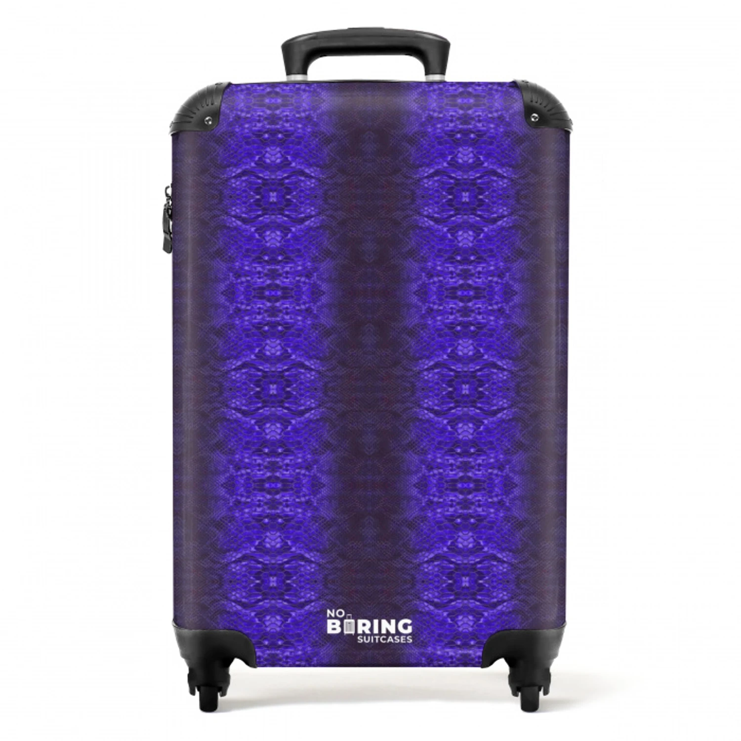 Paars blauw slangenhuid met symmetrische schubstructuur NBS - Handbagage koffer - Volwassenen Unisex middel -productfoto_recht