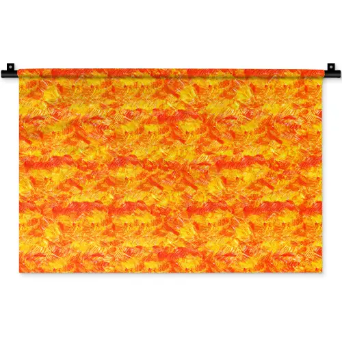 Verf - Oranje - Geel Wandkleed katoen klein 269 -zz3d
