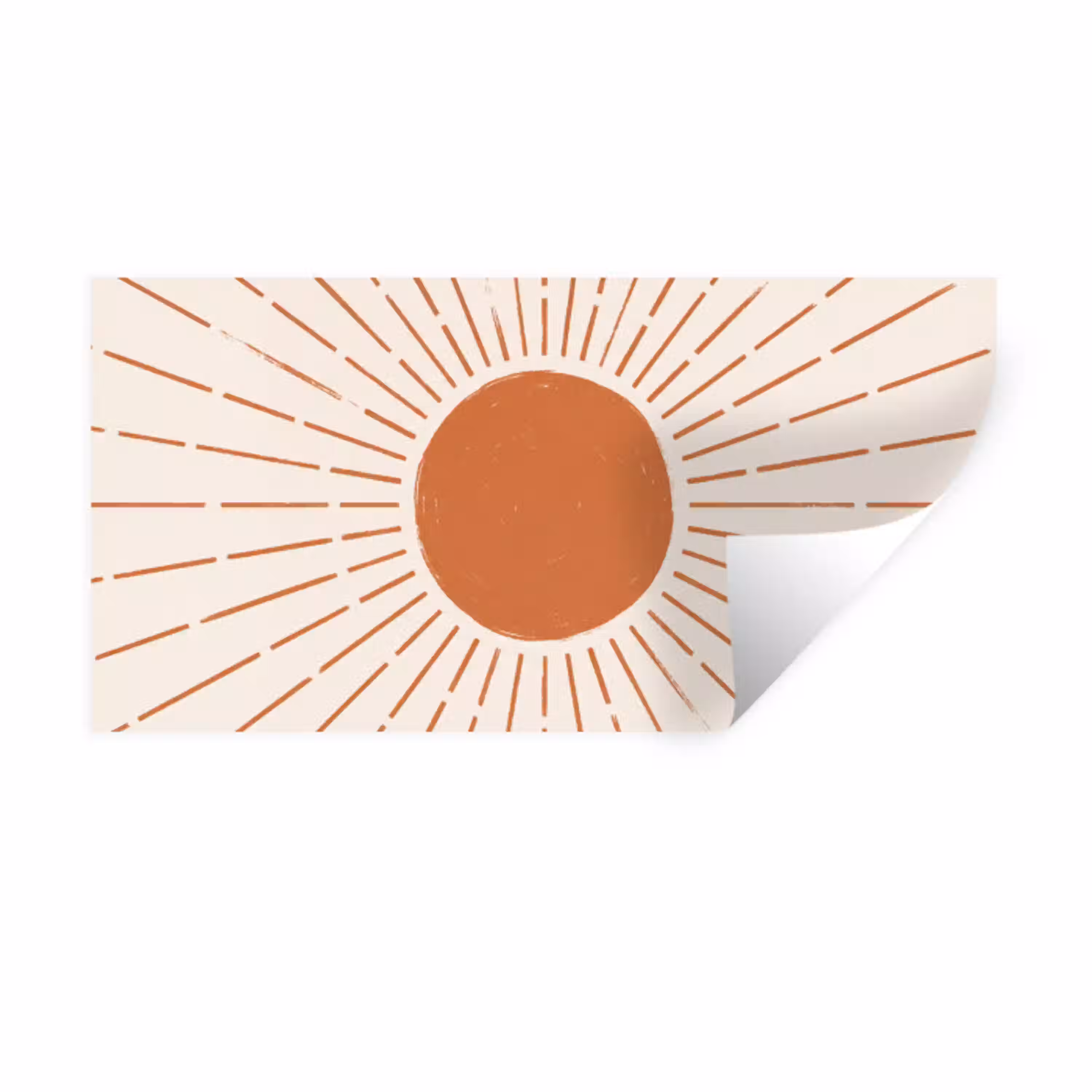 Zon - Stralen - Abstract - Terracotta - Modern Muursticker klein -3d