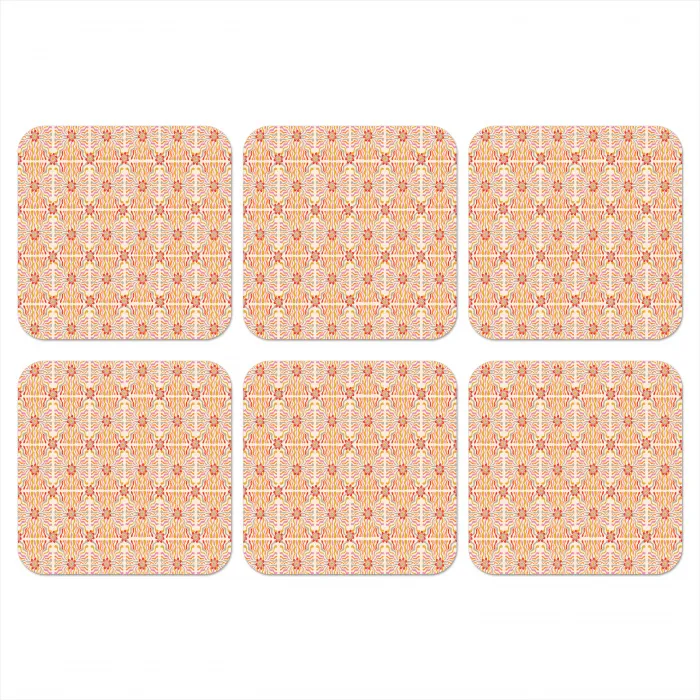 Patroon - Retro - Kleur onderzetter kurk middel 366 -3d