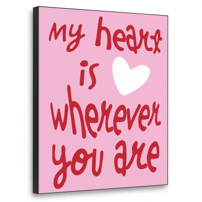 Valentijn - Hart - Liefde - Roze Textielframe zwart klein -3d