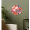 Roze - Bloemen - Wit - Oranje Wandcirkel kunststof plaat 5mm dik klein -sfeer3