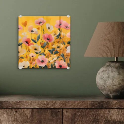 Bloemen - Veld - Geel plexiglas 5mm klein -sfeer3