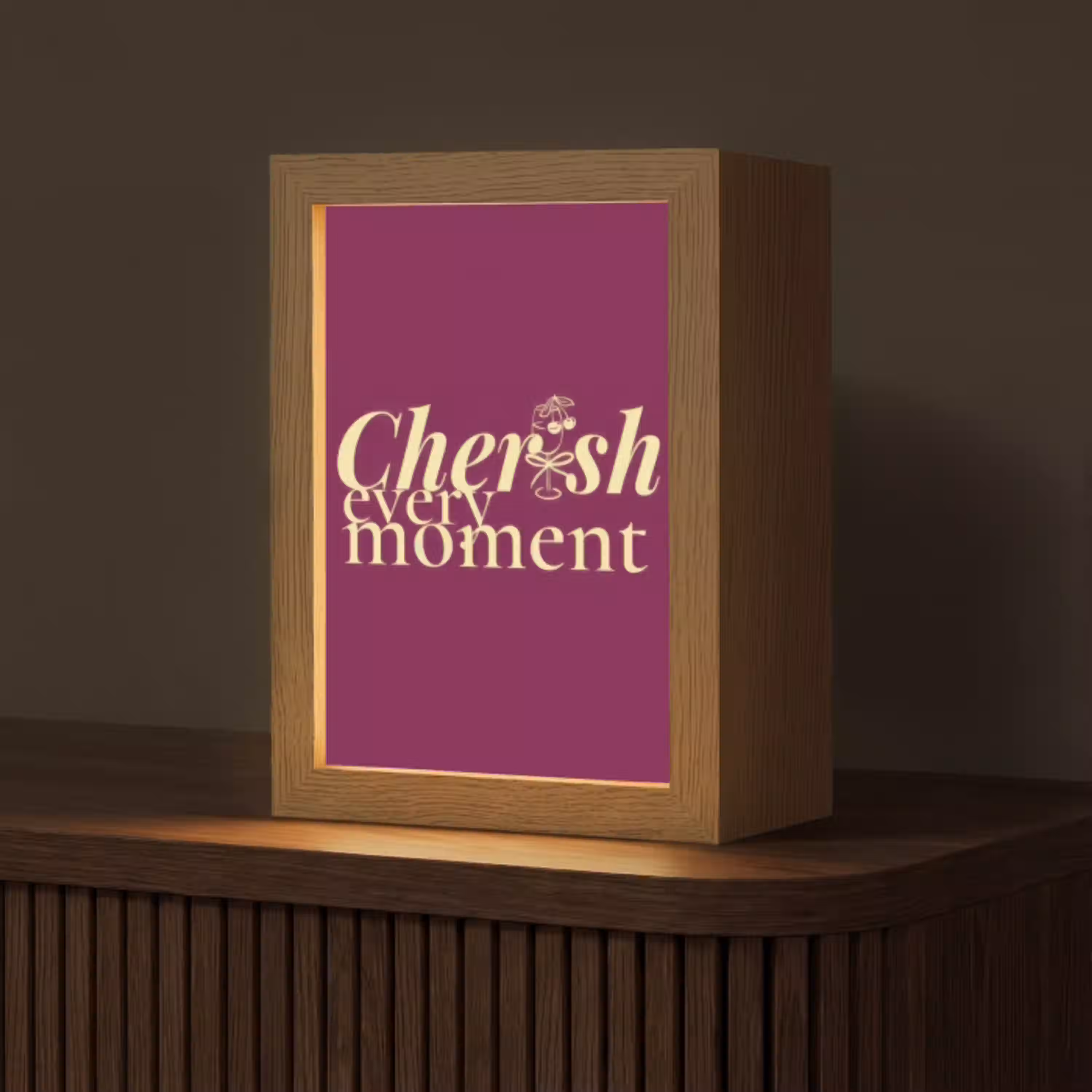 Cherish every moment - Cocktailglas - Bordeaux Light Box met kabel (Tafellamp) klein -z3d_website