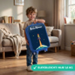 Planeet - Raket - Sterren - Donkerblauw Kinderkoffer - Blauw klein -sfeer2_DE
