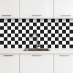 Klassiek - Patroon - Zwart - Wit keuken achterwand 2 middel 871 -3d