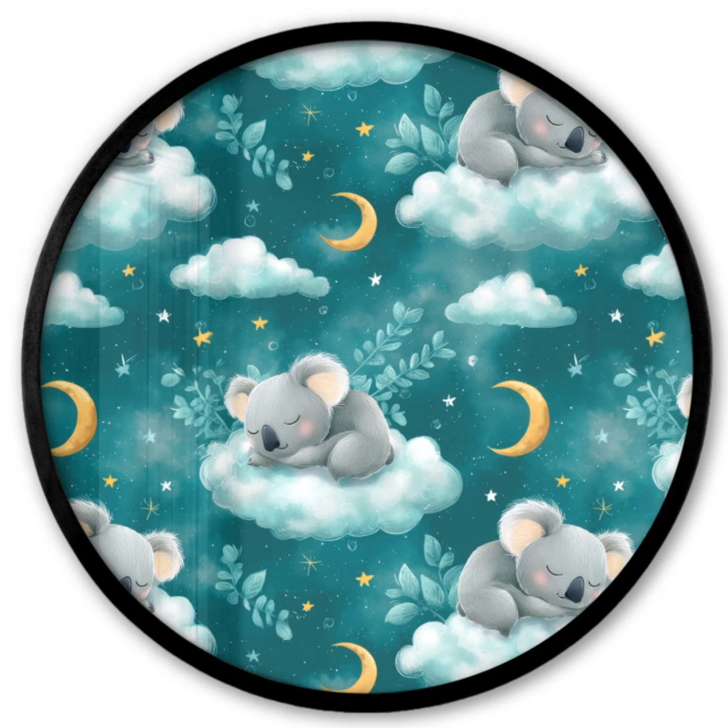 Koala's - Betoverend - Blauw Fotolijst rond zonder passe partout klein 856 -3d