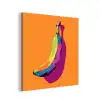 Felle kleuren - Banaan - popart aluminium wit klein -3d