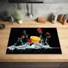 Watersplash - Fruit - Zwart Inductie beschermer vinyl 3mm klein -sfeer5