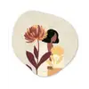Vrouw - Minimalistisch - Bloem Wandcirkel Organisch Forex 3mm klein -3d