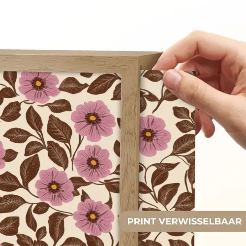 Bloemen - Bladeren - Kleurrijk Light Box met batterij (Wandlamp) middel 907 -USP_websiteprintNL