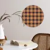 Plaid - Patroon - Vierkant - Bruin Wandcirkel kunststof plaat 5mm dik klein 188 -sfeer4