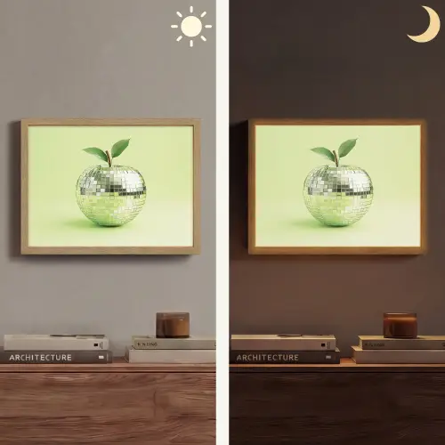 Groen - Disco - Decoratie - Appel Light Box met batterij (Wandlamp) middel -sfeer3