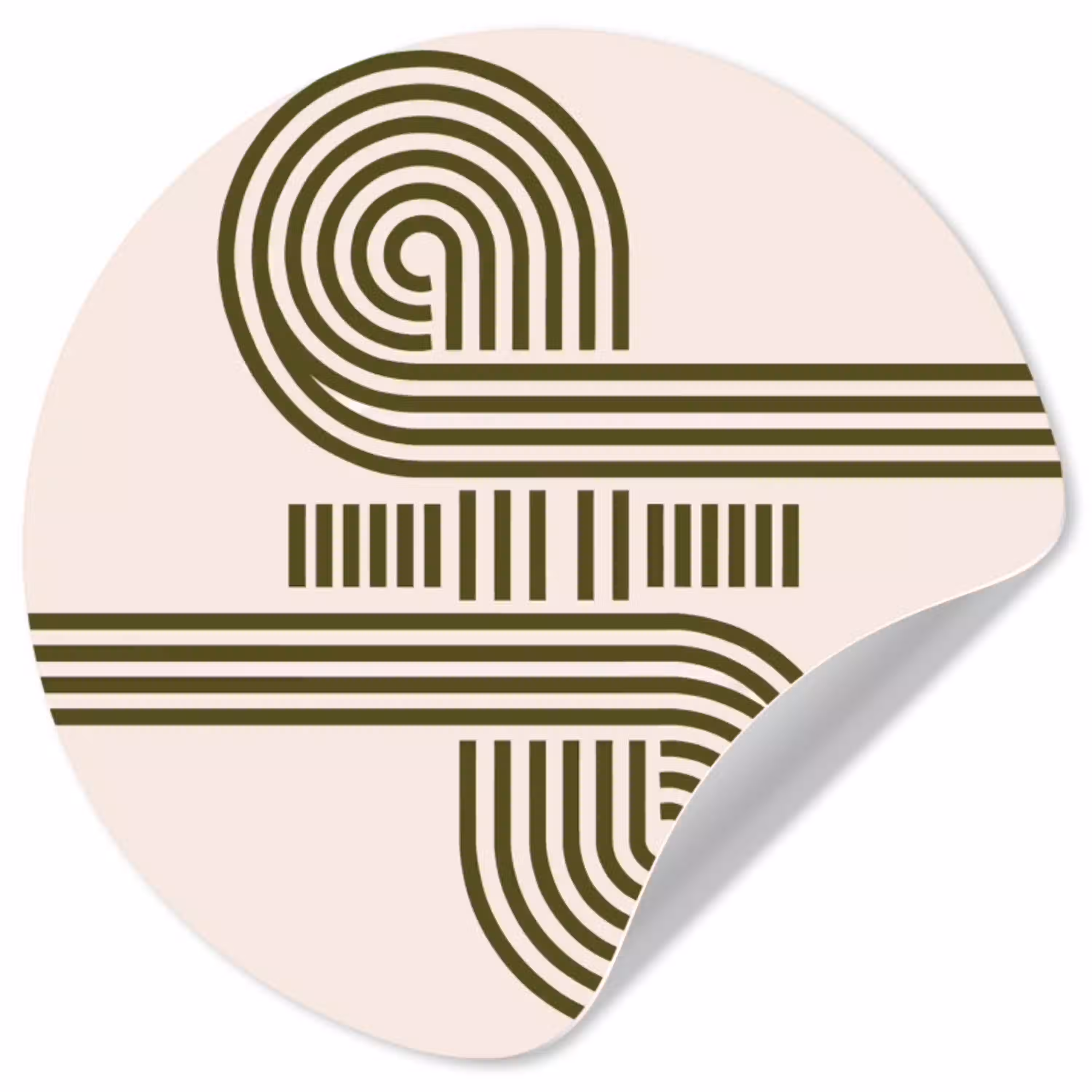 Abstract - Vormen - Modern - Groen Wandcirkel behangsticker klein -3d