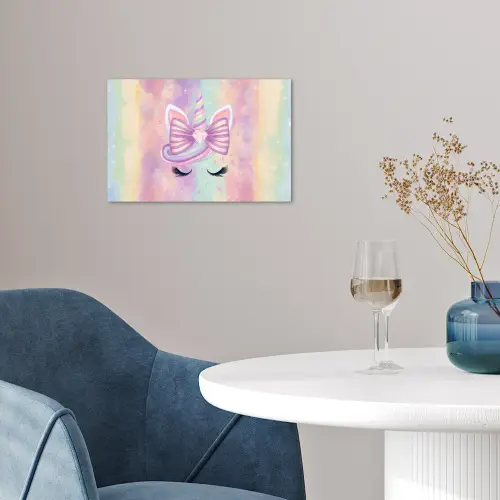 Eenhoorn - Glitters - Regenboog - Pastel poster papier klein -sfeer3