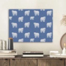 IJsbeer - Patroon - Blauw PET vilt klein 837 -sfeer1