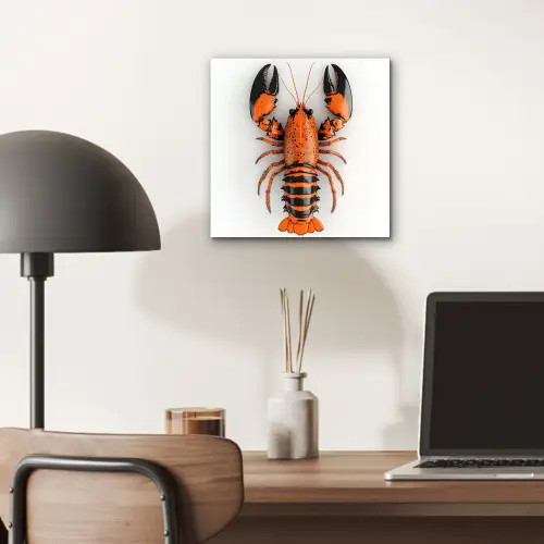 Kreeft - Zwart - Oranje - Wit - Uniek aluminium wit klein -sfeer5