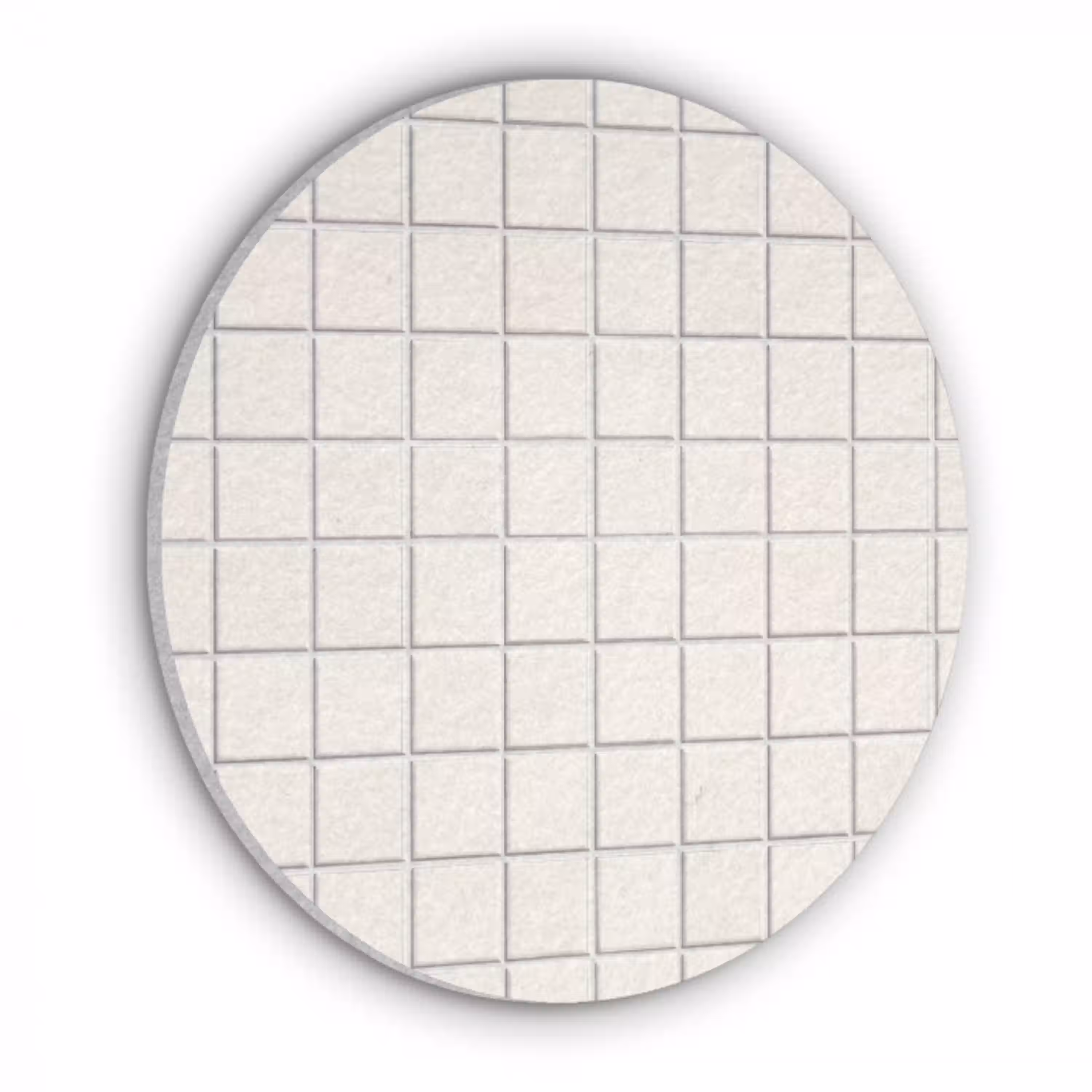 Patroon - Tegels - Wit Akoestische PET Vilt - Rond klein 838 -3d