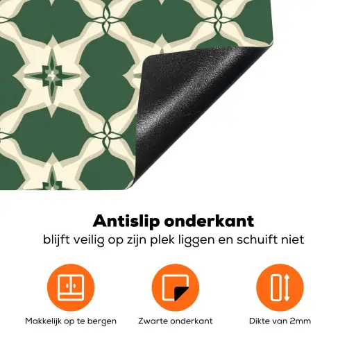 Tegel - Klassiek - Groen Inductie beschermer vinyl 3mm klein 276 -zzzzzzz-td-onderkant