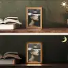 Gezicht - Vrouw - Zwart - Abstract Light Box met kabel (Tafellamp) klein -sfeer3