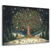 Feestboom - Winterhemel - Kleurrijk Textielframe zwart klein -3d