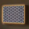 Modern - Patroon - Donkerblauw - Roze Light Box met batterij (Wandlamp) middel 907 -z3d_website