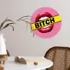 Lippen - Tekst - Kleurrijk Wandcirkel kunststof plaat 5mm dik klein -sfeer4