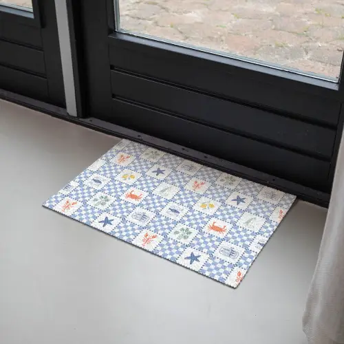 Zee - Sfeer- Mozaïek - Blauw Deurmat klein 898 -sfeer2
