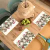 Uilen - Tak - Hulstblaadjes - Kerstmuts Placemat vinyl groot -zzsfeer5_Kitchenyeah-website