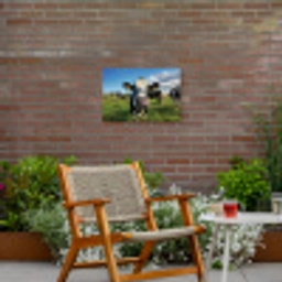 Koe - Tong - Weide Tuinposter op houten frame 2 cm dik klein -sfeer3