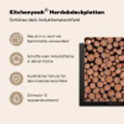 Houtblokken - Textuur - Patroon - Bruin - Rustiek Inductie beschemer met haakjes klein -ky-usp-de