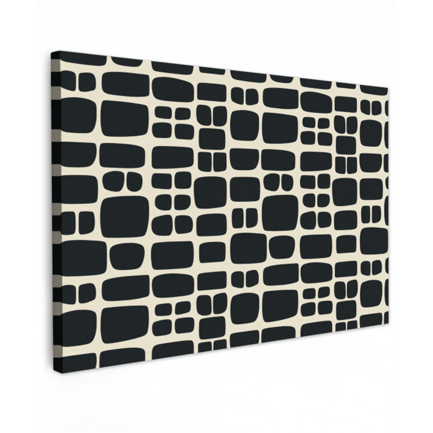 Modern - Organisch - Zwart Tuinposter op houten frame 2 cm dik klein 845 -3d